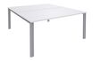 Bureau Bench IRIS - L140 cm - Plan de départ - Pieds aluminium - plateau Blanc perle