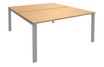 Bureau Bench IRIS - L140 cm - Plan de départ - Pieds aluminium - plateau imitation Hêtre