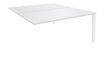 Bureau Bench IRIS - L140 cm - Plan suivant - Pieds blanc - plateau Blanc perle