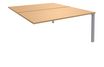 Bureau Bench IRIS - L180 cm - Plan suivant - Pieds aluminium - plateau imitation Hêtre