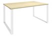 Bureau droit LOFTER - L80 cm - Plateau imitation Erable - pied Blanc