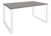 Bureau droit LOFTER - L160 cm - Plateau imitation chêne gris - pied Blanc