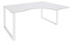 Bureau compact LOFTER - L160 cm - Retour à droite - Plateau Blanc - pied Blanc - (pied de renfort obligatoire à rajouter - non inclus)