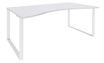 Bureau vague symétrique LOFTER - L180 cm - Plateau Blanc - pied Blanc