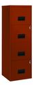 Classeur 4 tiroirs pour dossiers suspendus - 125,6 x 40 x 40 cm - terracota