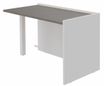 Banque d'accueil Retour direct bas OLA - L122,5 x H75,5 x P62,5 cm - structure blanc perle, plateau chêne gris