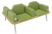 Banquette ILO - 4 places L172xP114cm -  blanc - structure chêne clair - tissu kiwi