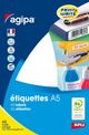 Apli Agipa - Etui A5 - 16 Étiquettes blanches multi-usages - 210 x 148 mm - coins droits - réf 100318