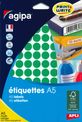Apli Agipa - Etui A5 - 960 Pastilles vertes - diamètre 15 mm - réf 114311