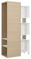 Bibliothèque Vestiaire ABSOLU - L100 x H188 x P45 - 3 bacs de rangement - Chêne structuré