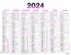 Calendrier Fluo - 7 mois par face - 43 x 55 cm - rose - Oberthur