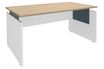 Bureau INEO JET UP Bureau Vallée - Réglable en hauteur - L160 x H74/78/82 x P80 cm - Pieds blanc - plateau imitation chêne clair - Entretoise Bleue