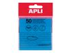 Apli - Notes adhésives - 50 feuilles - 75 x 75 mm - transparentes bleu