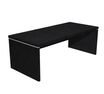 Bureau Manager FLORA - L210 x P90 cm - pieds panneaux - plateau imitation frêne noir