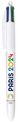 BIC 4 Couleurs JO Paris 2024 - Stylos-Billes Rétractables Pointe moyenne (1,0 mm) - 8 décors assortis