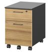 Caisson mobile JAZZ+ - Profondeur 60 cm - 2 tiroirs - monté - chêne du bocage