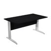 Bureau droit Trend - L140 - Pieds métals - plateau imitation frêne noir