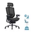 Fauteuil de bureau ASTON - accoudoirs réglables - appui-tête - noir