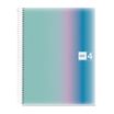 Notebook Aurora, Couverture souple, A4, quadrillage 5x5 mm, 120 feuilles de 4 couleurs, Miquelrius, Santorini.