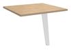 Retour direct pour bureau Steely - L80 - pied blanc - plateau imitation chêne clair