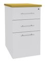 Caisson HT bureau - steely/stelly manager - Profondeur 60 cm - blanc perle - top jaune curry