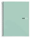 Notebook The Original, Couverture rigide, A5, quadrillage 5x5 mm, 80 feuilles de 1 couleur, Miquelrius, Aqua.
