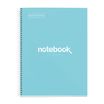 Notebook Emotions, Couverture rigide, A4, lignes horizontales 7 mm, 80 feuilles de 1 couleur, Miquelrius, Bleu Ciel.