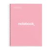 Notebook Emotions, Couverture rigide, A4, lignes horizontales 7 mm, 120 feuilles de 5 couleurs, Miquelrius, Rose.