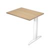 Retour direct pour Bureau Trend pieds métal - L80 - plateau imitation chêne - pieds blanc