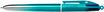BIC 4 Couleurs Smooth Stylos-Bille Rétractables à Pointe Moyenne (1 mm) avec Corps bleu-vert dégradé - Couleurs d’Encre Assorties