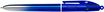BIC 4 Couleurs Smooth Stylos-Bille Rétractables à Pointe Moyenne (1 mm) avec corps bleu roi dégradé - Couleurs d’Encre Assorties,