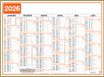 Oberthur Classique - Planificateur - fixation murale - 2015 - visualisation de 6 mois - 520 x 405 mm - daté