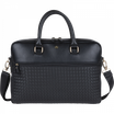 Oberthur Lisbonne - Sacoche Ordinateur 15,6'' Noir – Élégante et Fonctionnelle, Mix-Matière Tressé/Lisse, Sangle Trolley, Multiples Poches