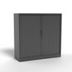 Armoire mi-haute à rideau - L120 x H105 x P43 cm - corps anthracite/rideau anthracite
