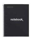 Notebook Emotions, Couverture rigide, A4, quadrillage 5x5 mm, 80 feuilles de 1 couleur, Miquelrius, Noir.