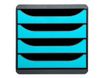 Exacompta BigBox - Module de classement 4 tiroirs - gris/bleu turquoise