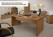 Bureau bois SLIVER - 190 cm - Pieds panneaux - Noyer et bronze