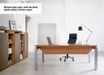 Bureau bois SLIVER avec voile de fond - 190 cm - Pieds métal - Noyer et bronze