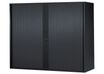 Armoire mi-haute à rideaux - L120  x H105 x P43 cm - 2 tablettes - noir