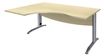 Bureau compact à gauche IDRA - L160 cm - Pieds alu - plateau imitation Erable (Pieds de renfort obligatoire à rajouter - non inclus)