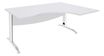 Bureau compact à droite IDRA - L180 cm - Pieds blanc - plateau Blanc perle (Pieds de renfort obligatoire à rajouter - non inclus)