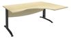 Bureau compact à droite IDRA - L160 cm - Pieds anthracite - plateau imitation Erable (Pieds de renfort obligatoire à rajouter - non inclus)