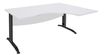 Bureau compact à droite IDRA - L160 cm - Pieds anthracite - plateau Blanc perle (Pieds de renfort obligatoire à rajouter - non inclus)