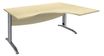 Bureau compact à droite IDRA - L160 cm - Pieds Alu - plateau imitation Erable (Pieds de renfort obligatoire à rajouter - non inclus)