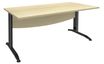 Bureau droit IDRA - L180 cm - Pieds anthracite - plateau imitation Erable