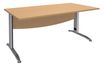 Bureau droit IDRA - L180 cm - Pieds alu - Plateau imitation Hêtre