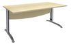 Bureau droit IDRA - L160 cm - Pieds alu - plateau imitation Erable