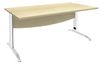 Bureau droit IDRA - L120 cm - Pieds blanc - plateau imitation Erable