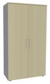 Armoire haute IDRA/DUAL - H180 x L80 x P47 - 2 portes - Corps alu - Portes et dessus imitation Erable