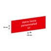 Plaque boîte à lettres personnalisée avec votre texte - 120 x 40 mm - rouge - adhésivée prête à poser